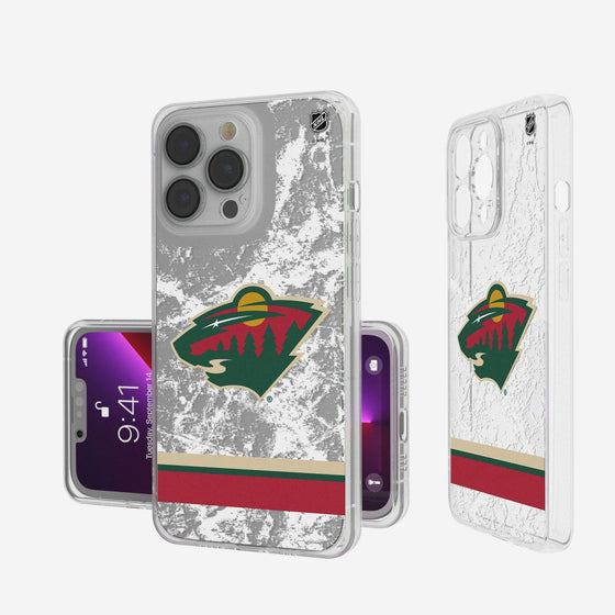 Minnesota Wild Ice Stripe Clear Case-0