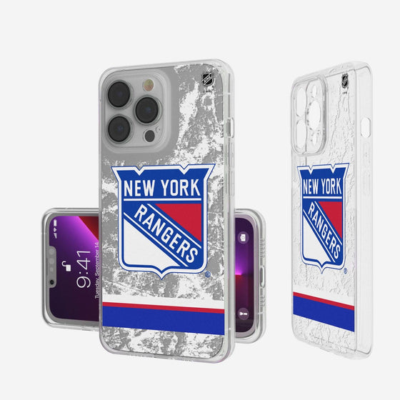 New York Rangers Ice Stripe Clear Case-0