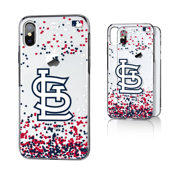 St Louis Cardinals Confetti Clear Case - 757 Sports Collectibles