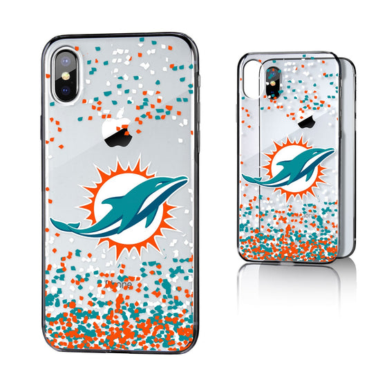 Miami Dolphins Confetti Clear Case - 757 Sports Collectibles