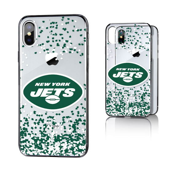 New York Jets Confetti Clear Case - 757 Sports Collectibles