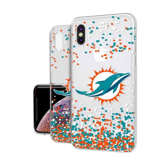 Miami Dolphins Confetti Clear Case - 757 Sports Collectibles