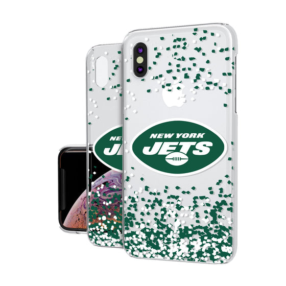 New York Jets Confetti Clear Case - 757 Sports Collectibles