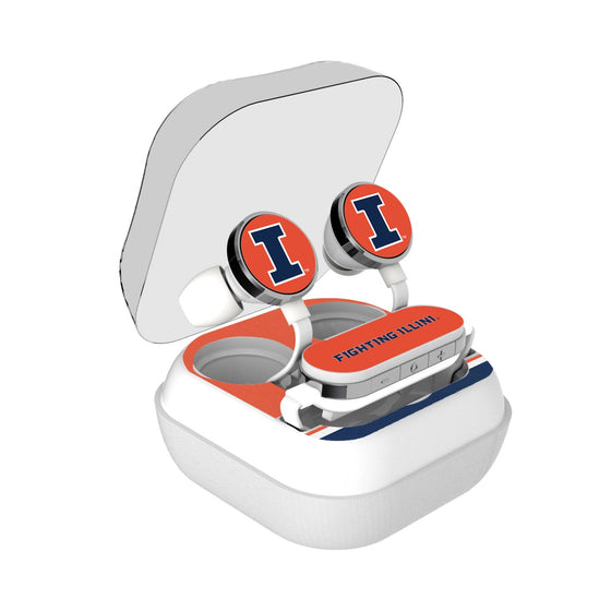 Illinois Fighting Illini Stripe Wireless Earbuds-0