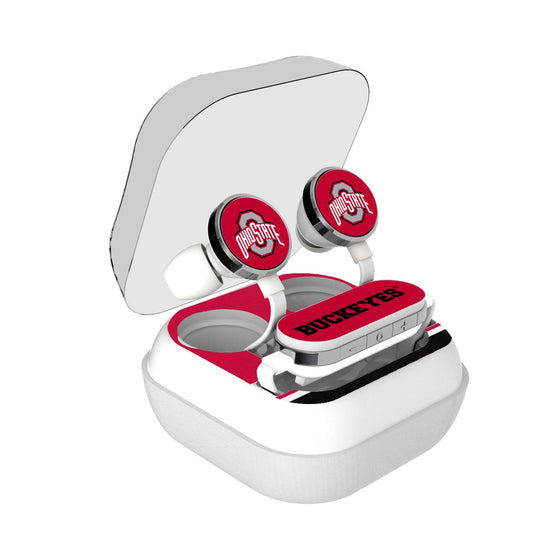 Ohio State Buckeyes Stripe Wireless Earbuds-0