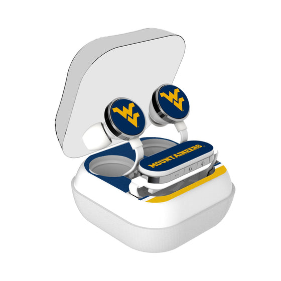 West Virginia Mountaineers Stripe Wireless Earbuds-0