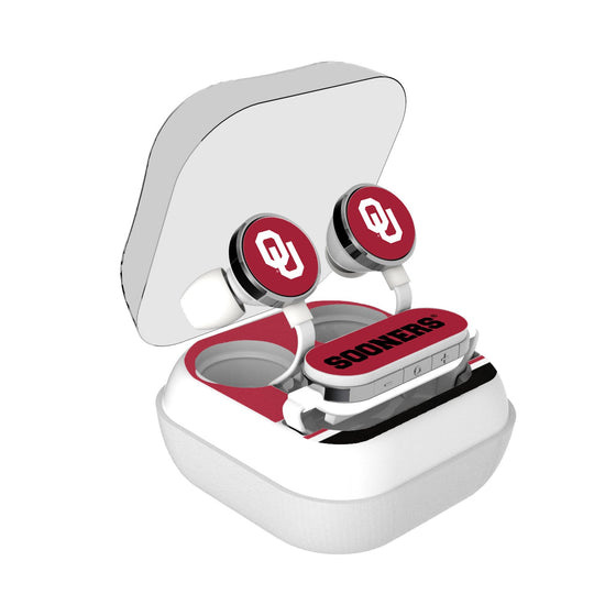 Oklahoma Sooners Stripe Wireless Earbuds-0