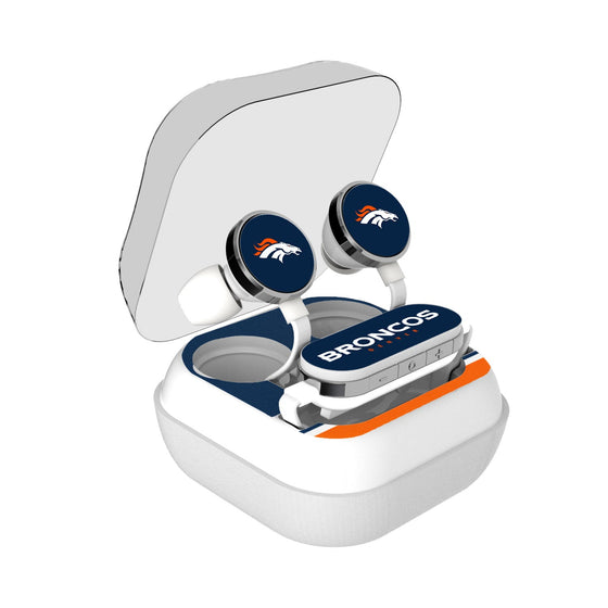 Denver Broncos Stripe Wireless Earbuds - 757 Sports Collectibles