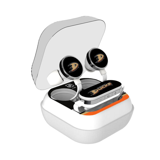 Anaheim Ducks Stripe Wireless Earbuds-0