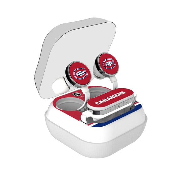 Montreal Canadiens Stripe Wireless Earbuds-0