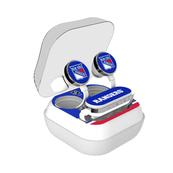 New York Rangers Stripe Wireless Earbuds-0