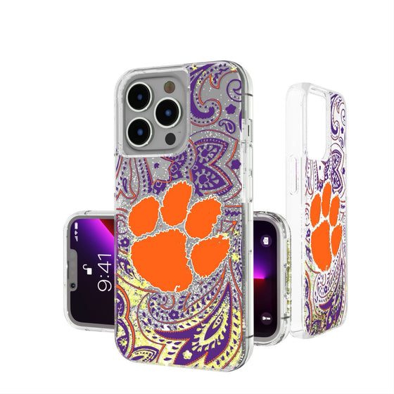 Clemson Tigers Paisley Glitter Case-0