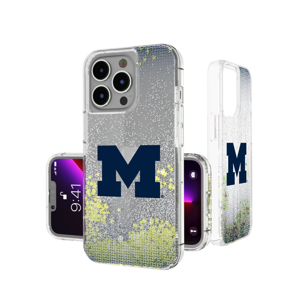 Michigan Wolverines Linen Glitter Phone Case-0