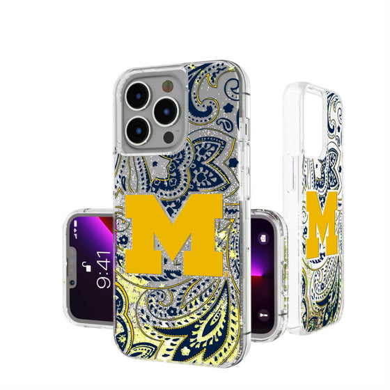 Michigan Wolverines Paisley Glitter Case-0