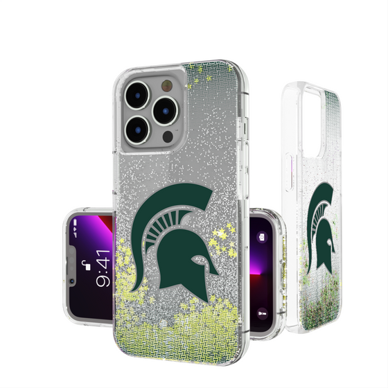 Michigan State Spartans Linen Glitter Phone Case-0