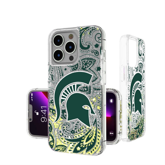 Michigan State Spartans Paisley Glitter Case-0