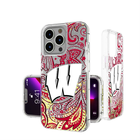 Wisconsin Badgers Paisley Glitter Case-0