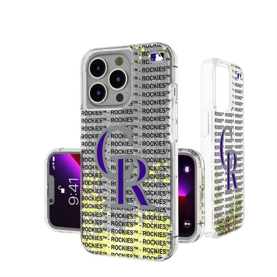 Colorado Rockies Blackletter Glitter Case-0