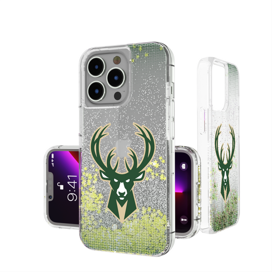 Milwaukee Bucks Linen Glitter Phone Case-0