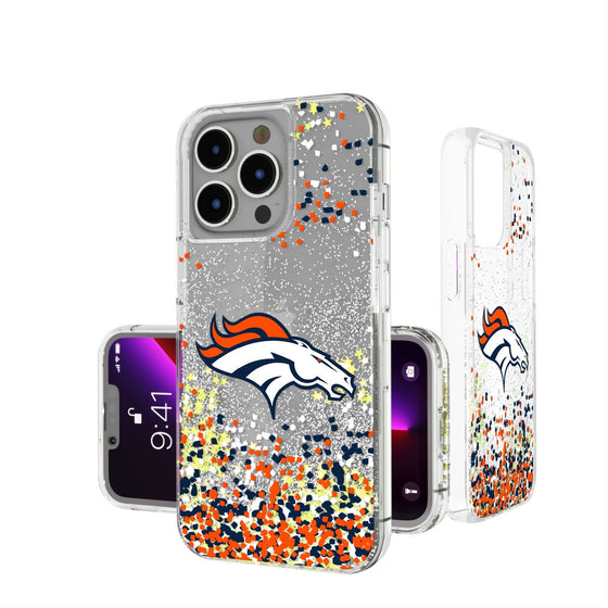 Denver Broncos Confetti Glitter Case - 757 Sports Collectibles