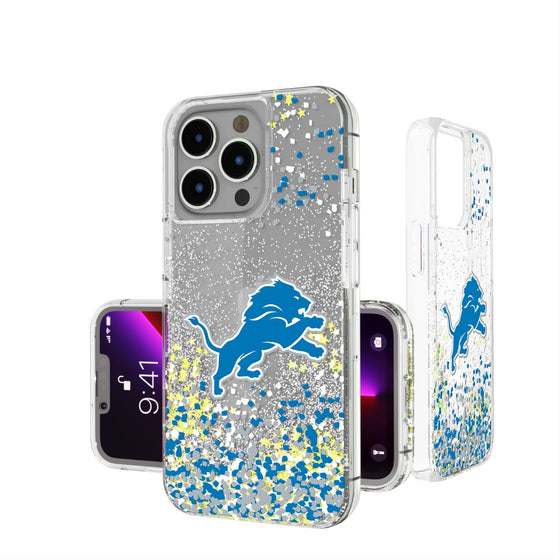 Detroit Lions Confetti Glitter Case - 757 Sports Collectibles