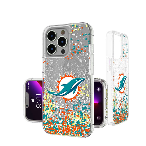 Miami Dolphins Confetti Glitter Case - 757 Sports Collectibles