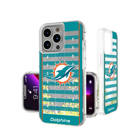 Miami Dolphins Football Field Glitter Case-0