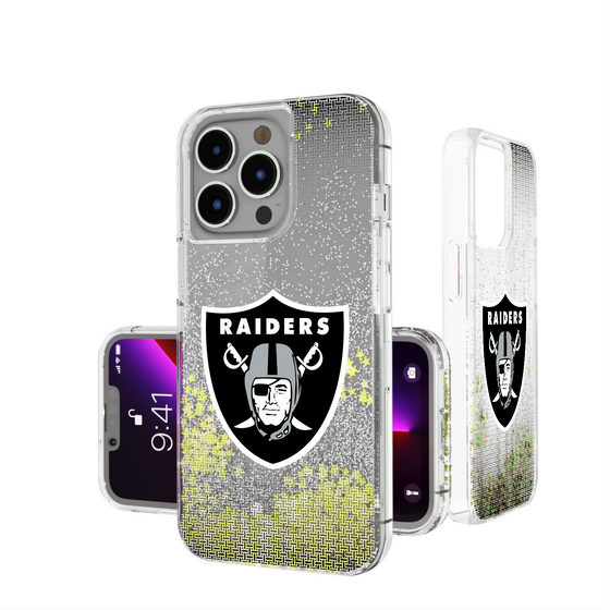 Las Vegas Raiders Linen Glitter Phone Case-0