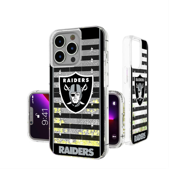 Las Vegas Raiders Football Field Glitter Case-0