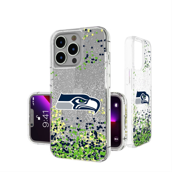 Seattle Seahawks Confetti Glitter Case - 757 Sports Collectibles