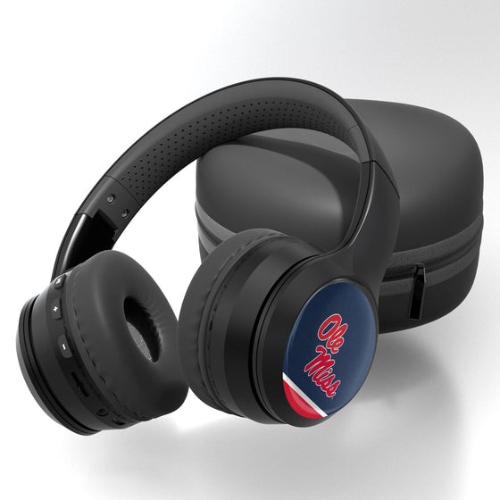 Mississippi Ole Miss Rebels Stripe Wireless Over-Ear Bluetooth Headphones-0