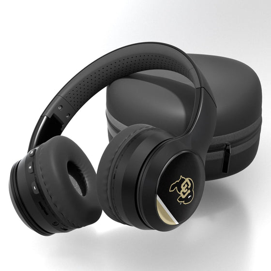 Colorado Buffaloes Stripe Wireless Over-Ear BT Headphones With Case-0