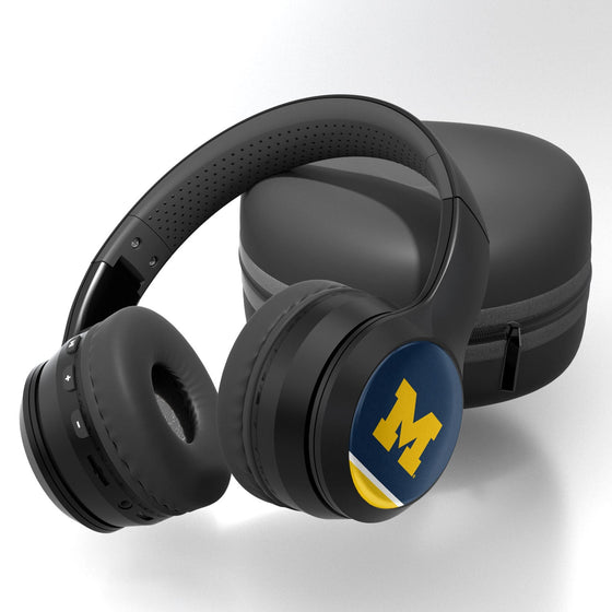 Michigan Wolverines Stripe Wireless Over-Ear Bluetooth Headphones-0