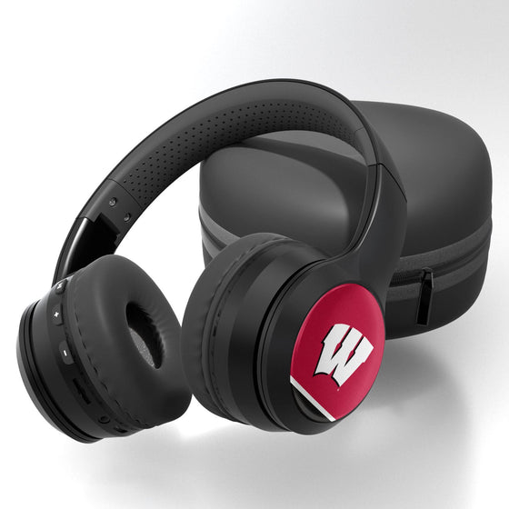 Wisconsin Badgers Stripe Wireless Over-Ear Bluetooth Headphones-0