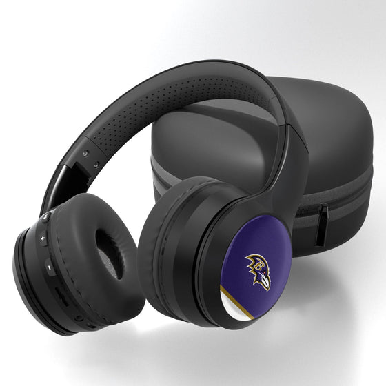 Baltimore Ravens Stripe Wireless Over-Ear Bluetooth Headphones - 757 Sports Collectibles