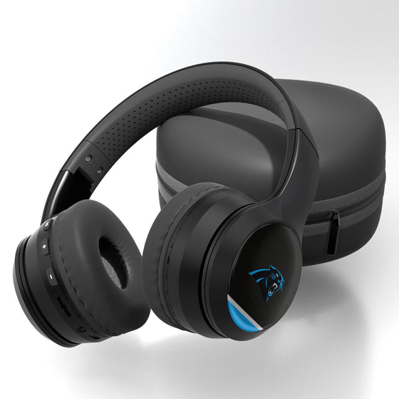 Carolina Panthers Stripe Wireless Over-Ear Bluetooth Headphones - 757 Sports Collectibles