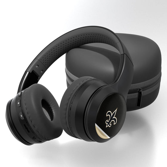 New Orleans Saints Stripe Wireless Over-Ear Bluetooth Headphones - 757 Sports Collectibles