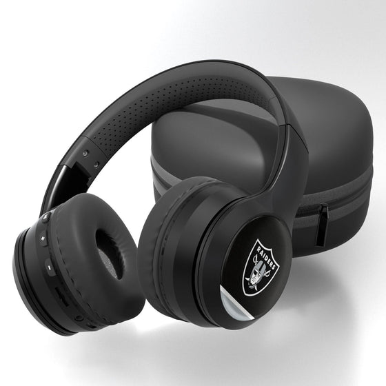 Las Vegas Raiders Stripe Wireless Over-Ear Bluetooth Headphones - 757 Sports Collectibles