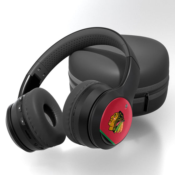 Chicago Blackhawks Stripe Wireless Over-Ear Bluetooth Headphones-0
