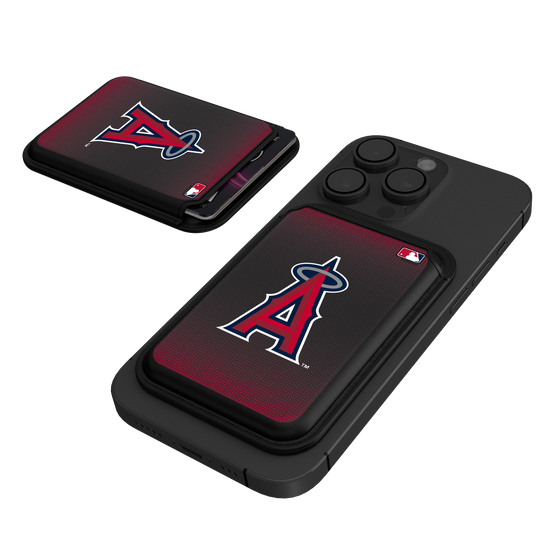 Los Angeles Angels Linen Black Magnetic Credit Card Wallet-0