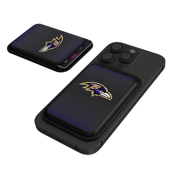 Baltimore Ravens Linen Black Magnetic Credit Card Wallet-0