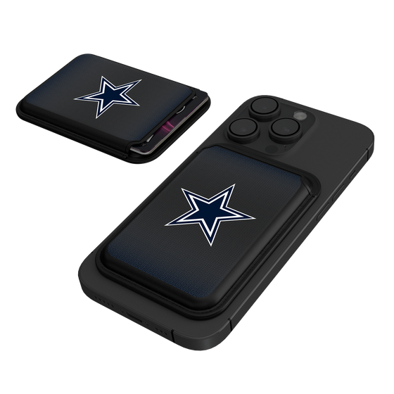 Dallas Cowboys Linen Black Magnetic Credit Card Wallet-0