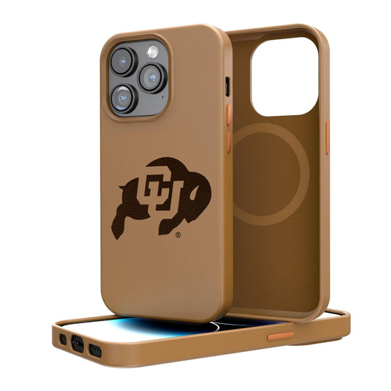 Colorado Buffaloes Woodburned Brown Magnetic Case-0