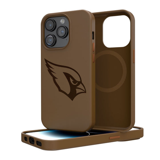 Arizona Cardinals Woodburned Brown Magnetic Case - 757 Sports Collectibles