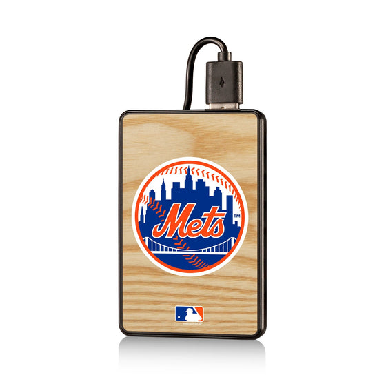 New York Mets Mets Wood Bat 2200mAh Credit Card Powerbank - 757 Sports Collectibles