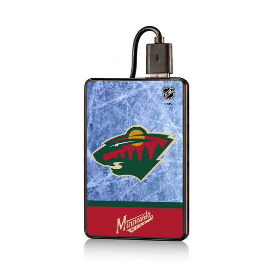 Minnesota Wild Ice Wordmark 2500mAh Credit Card Powerbank-0