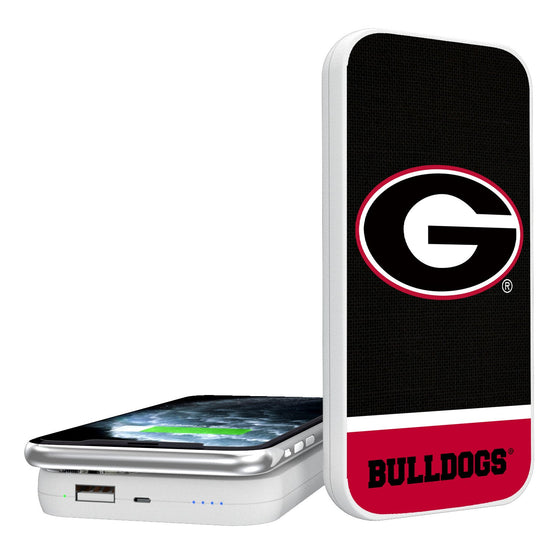 Georgia Bulldogs Solid Wordmark 5000mAh Portable Wireless Charger-0