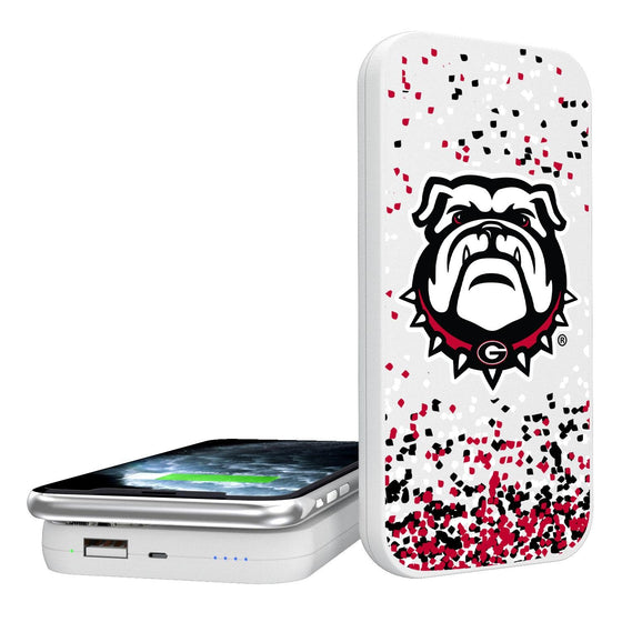 Georgia Bulldogs Confetti 5000mAh Portable Wireless Charger-0