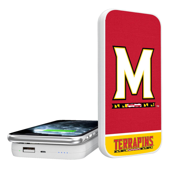 Maryland Terrapins Solid Wordmark 5000mAh Portable Wireless Charger-0