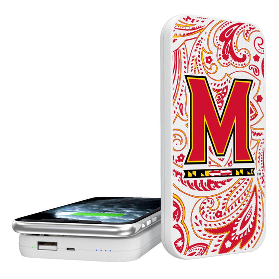 Maryland Terrapins Paisley 5000mAh Portable Wireless Charger-0